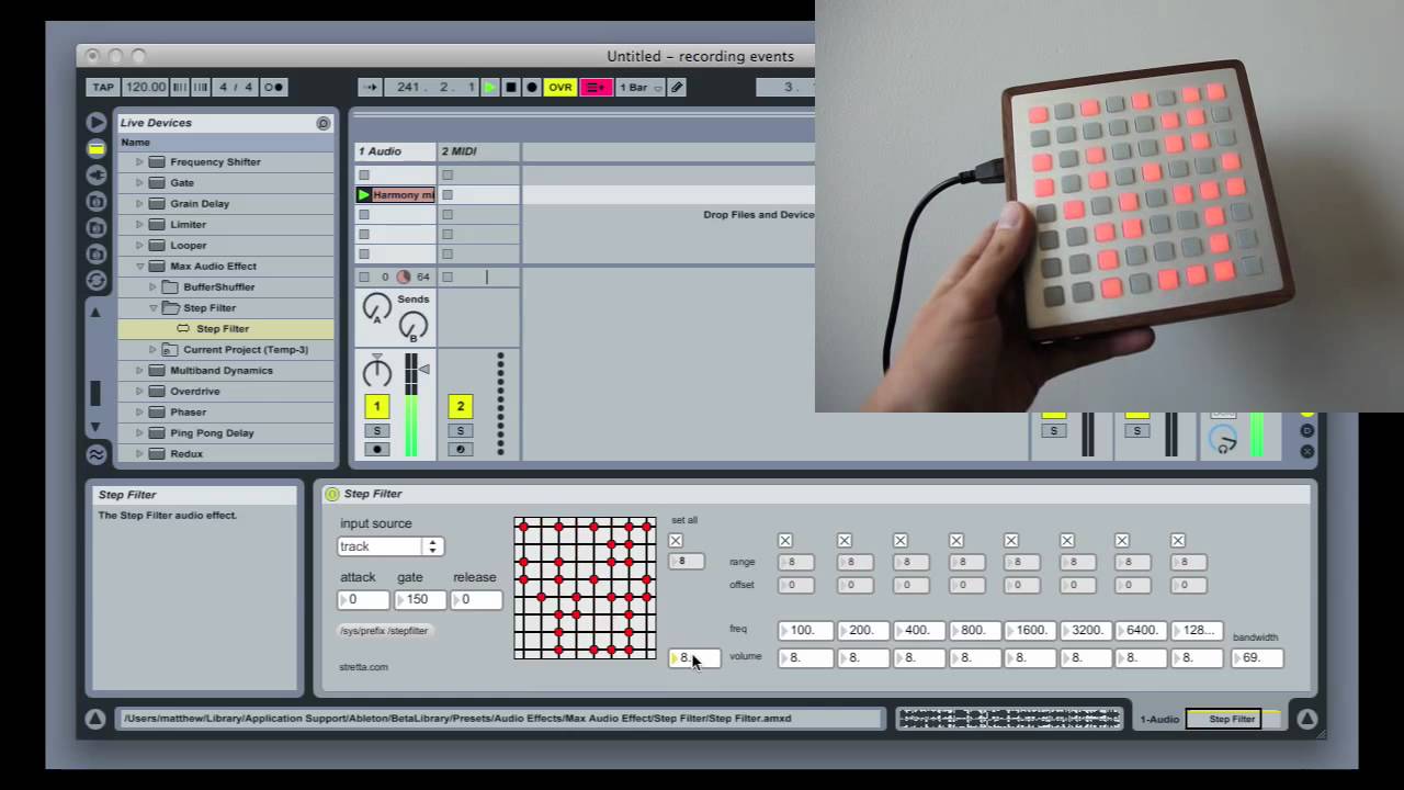 maxforlive: stepfilter
