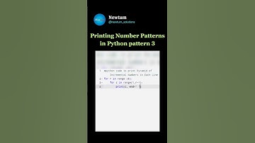 Printing Number patterns in Python Pattern 3.#newtum #coding #python #elearning #code#pythontricks