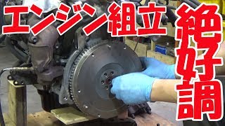 EG修理/MT換装⑭エンジン組立⑧ 補機類取り付け【ワークスいじり】HA21S No.36
