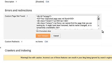 Coustom 404 Error Page For Blogger