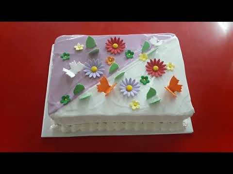 ოთხკუთხა ტორტი ყვავილებით, ტორტები შეკვეთით 593 756 700, \"გრანტის ტორტები\"