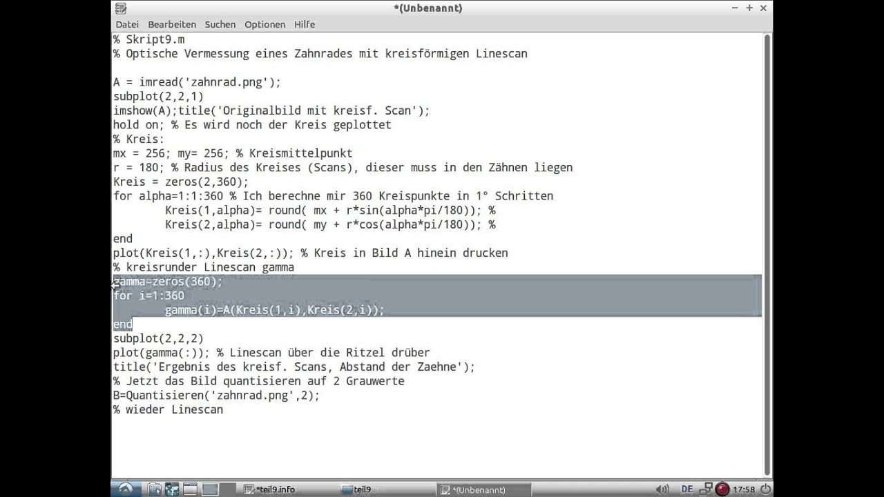 Digitale Bildverarbeitung mit MatLab(R)/Octave Teil 9: Optische Vermessung