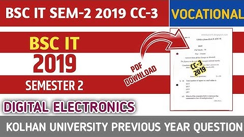 Kolhan University Bsc IT 2019 Sem-2 cc-3 Question Paper || Previous Year Question Paper Kolhan Unive