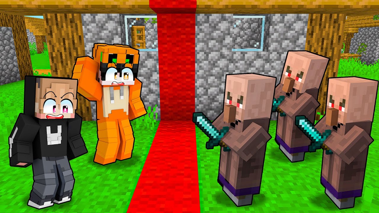 KITA DI USIR VILLAGER DAN MEMBUAT GARIS PEMISAH DI MINECRAFT!!