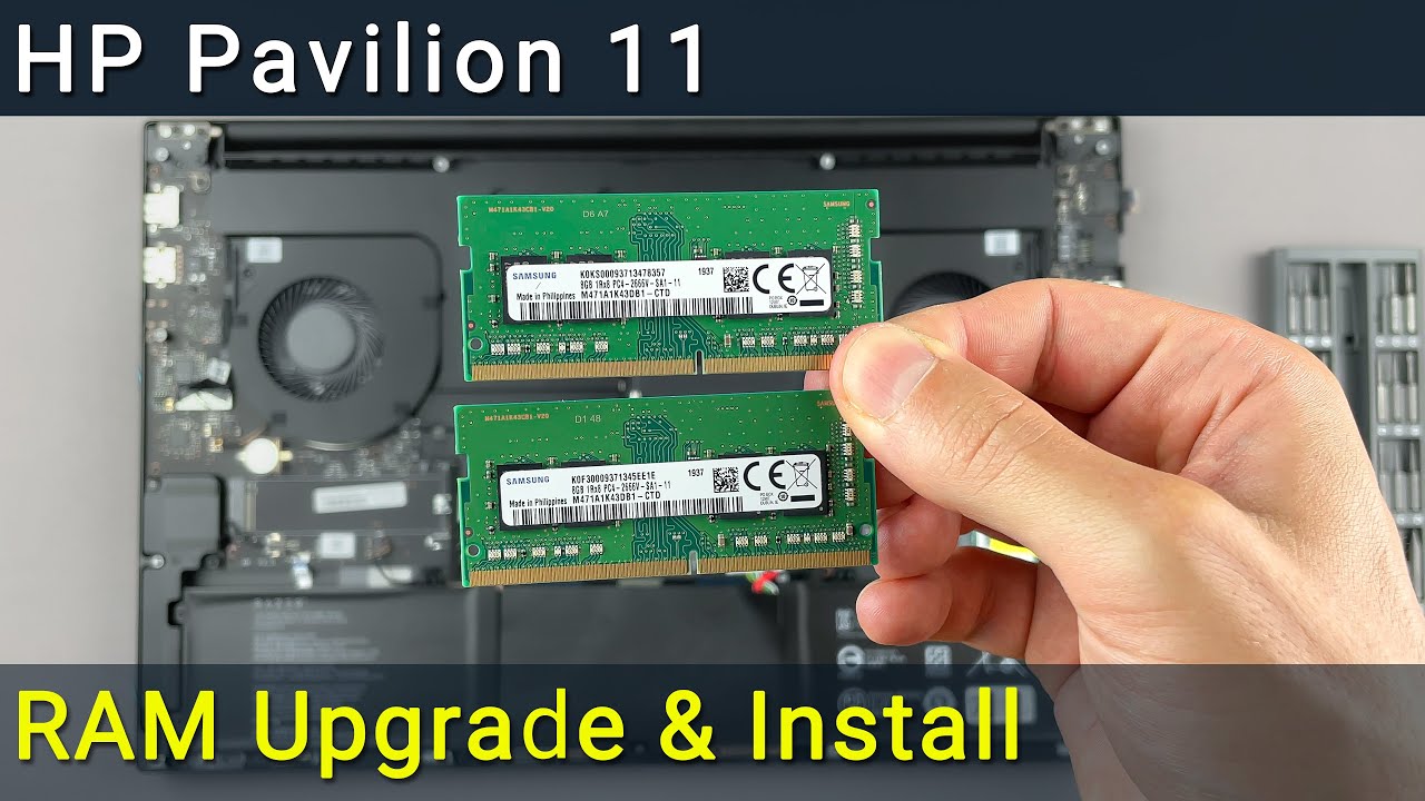 How to upgrade RAM memory in HP Pavilion 11 laptop - YouTube