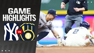 Yankees vs. Brewers Game Highlights (4\/26\/24) | MLB Highlights