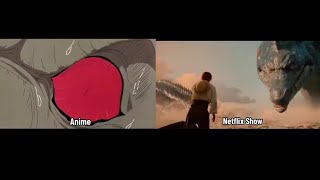 Shanks Saves Luffy Anime Vs Live Action Haki Against Sea Beast One Piece Live Action Netflix