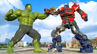 Transformers The Last Knight  Optimus Prime vs Hulk Latest Battle #2024 | Paramount Pictures [HD]