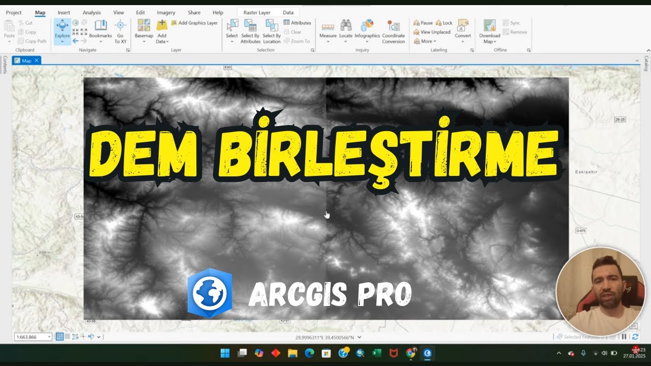 Arcgis Pro Dem verisi birleştirme (Mosaic to new raster) - YouTube