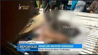 Tak Berdaya, Pencuri Motor Babakbelur Dihakimi Massa