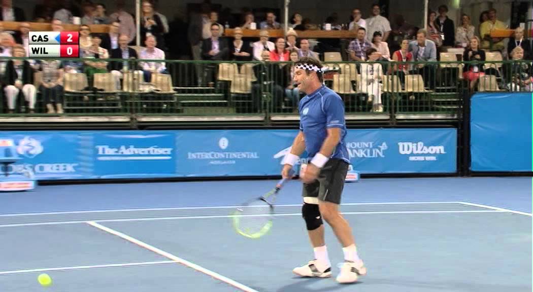 Pat Cash Doing His Best Against Mats Wilander World Tennis Challenge