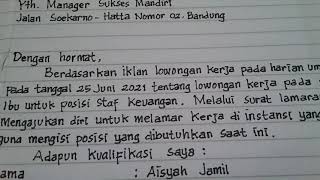 Contoh Surat Lamaran Kerja ke Perusahaan yang Benar Sesuai Kaidah Berbahasa