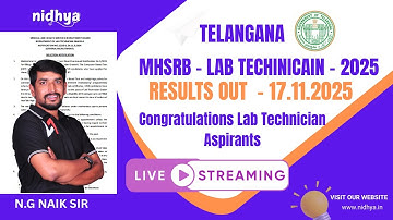 🚀 Nidhya | 🔴 LIVE: MHSRB Lab Technician Final Results 2025 Released | Nagesh Sir
