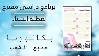 🗝️برنامج مقترح للدراسة بذكاء لعطلة الشتاء 🔥حسب انواع التلاميذ | جميع الشعب| بكالوريا2025