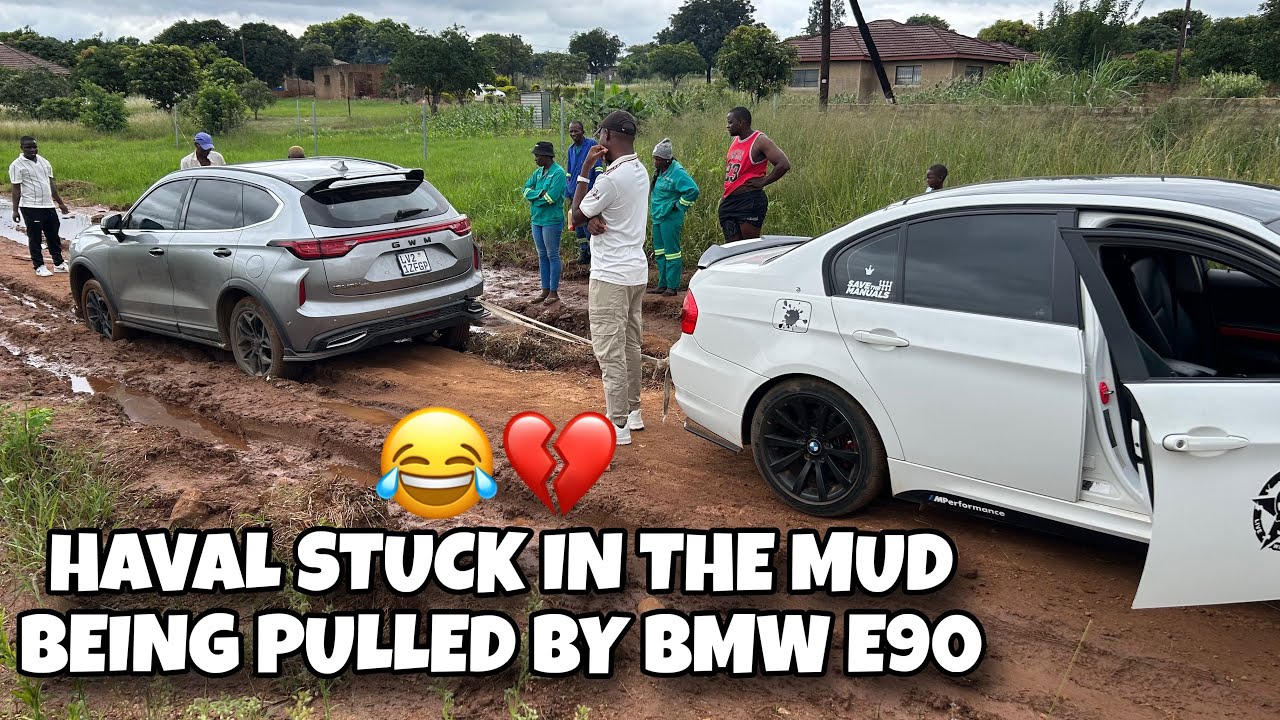 😂Haval Jolion GWM 2025 года застрял 🙆‍♂️😭 в грязи, его тянет BMW E90 (видеоблог) 💔
