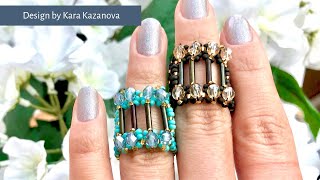 Famous Cleopatra ring tutorial | Flat netting + Right Angle Weave | Beaded Ring Wealth