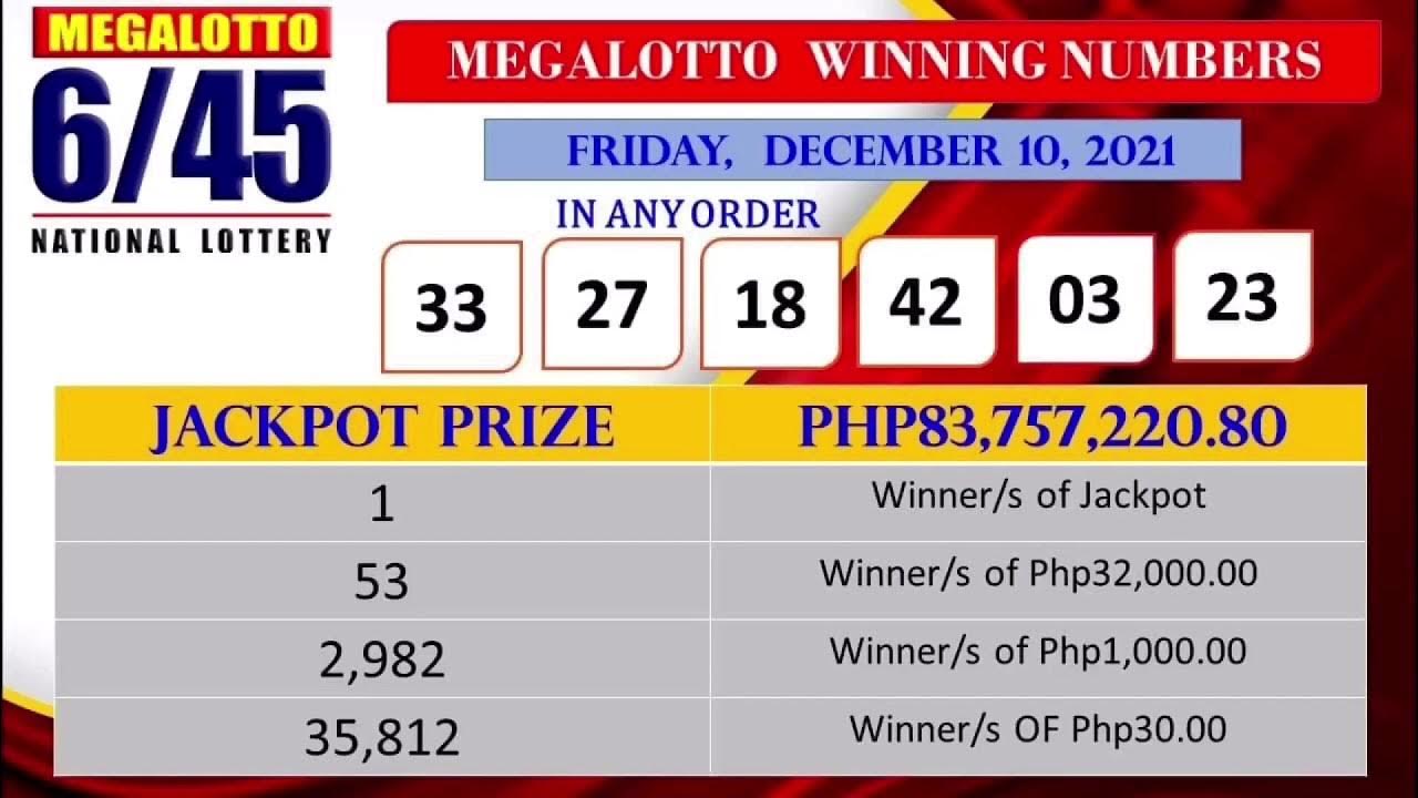 LOTTO RESULT DECEMBER 10,2021 FRIDAY short YouTube