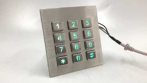 IP65 12 keys 3x4 Illuminated Backlit Metal Numeric Keypad For Industrial Telephone D 8208H