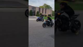 mt07 vs r6 drag race