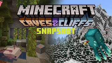 Glow Squids and Axolotls!!! (Minecraft Caves and Cliffs Snapshot)