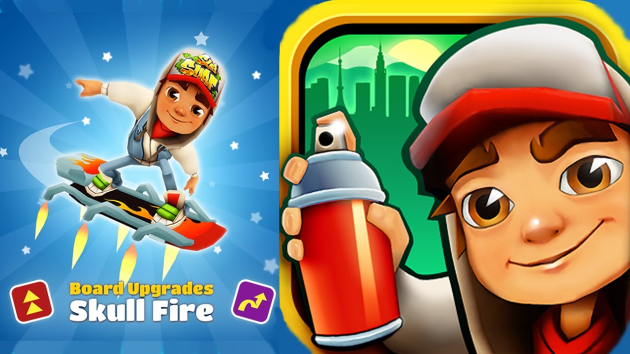 SUBWAY SURFERS - SKULL FIRE BOARD / SPEED UP & DOUBLE JUMP | HD