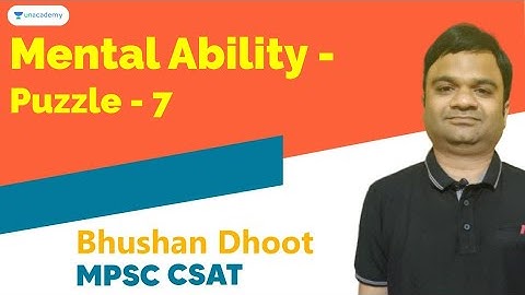 CSAT Mental Ability Puzzle (Difficult II) | MPSC 2020 | Bhushan Dhoot