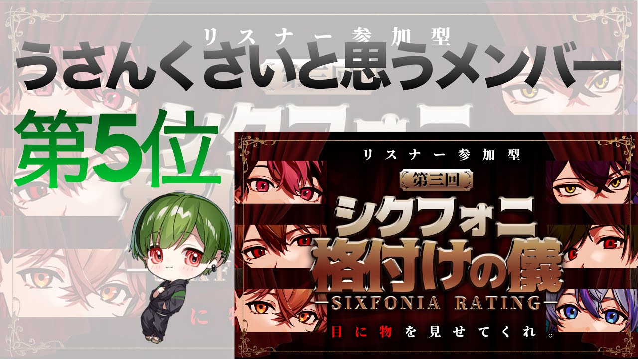格付けの儀「うさんくさいと思うメンバー」第５位【シクフォニ切り抜き】