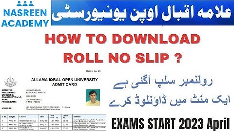 Aiou Roll no slip download 2023 | Exams start | Datesheet 2023 | Aiou Exams date | BA BED datesheet