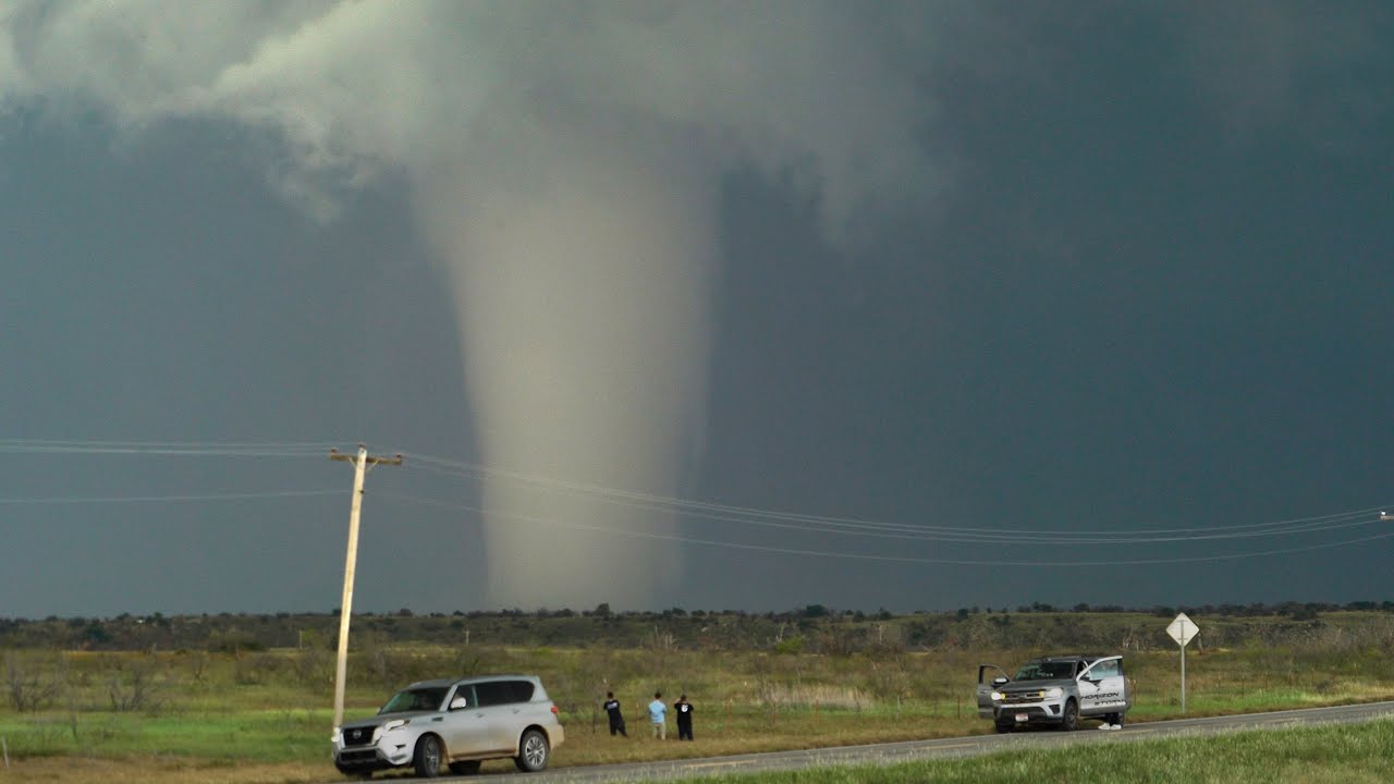 Tornado uproots trees as it rips through city in Kansas