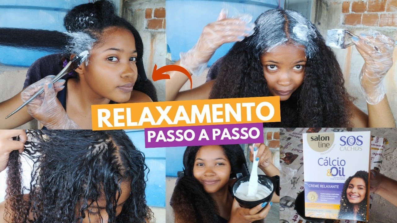 RELAXAMENTO NOS CACHOS - Passo a passo do meu retoque | Cálcio e Oil Salon Line