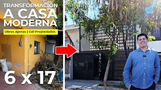 TRANSFORMACIÓN MODERNA de una CASA TRADICIONAL de BARRIO | 6 x 17 | Obras Ajenas | GDL PROPIEDADES