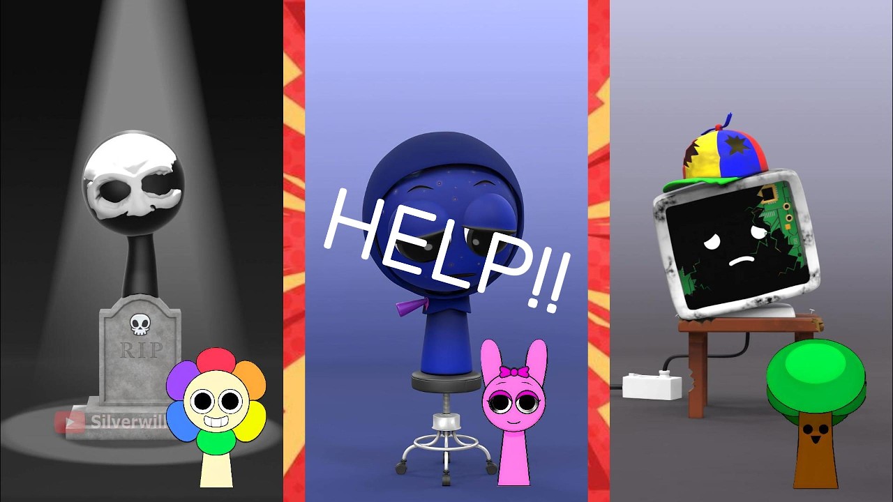 SPRUNKKI HELP CENTER! BLACK, BLUE, TV MAN