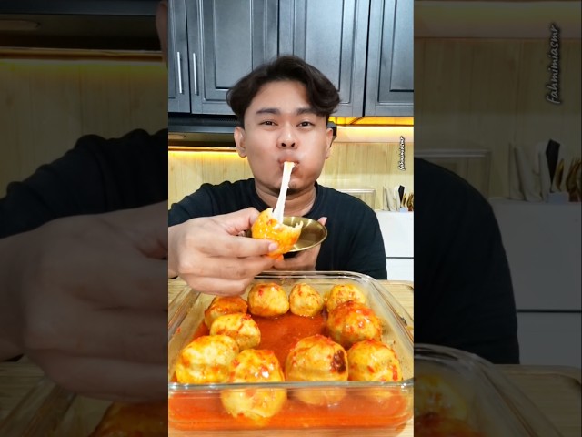 mukbanh Bakso Mercon Isi Keju Mozarella #Shorts #mukbang #asmr