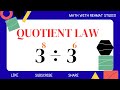 Quotient Law of 3^8 ÷ 3^6 | Math with Rehmat Studio 