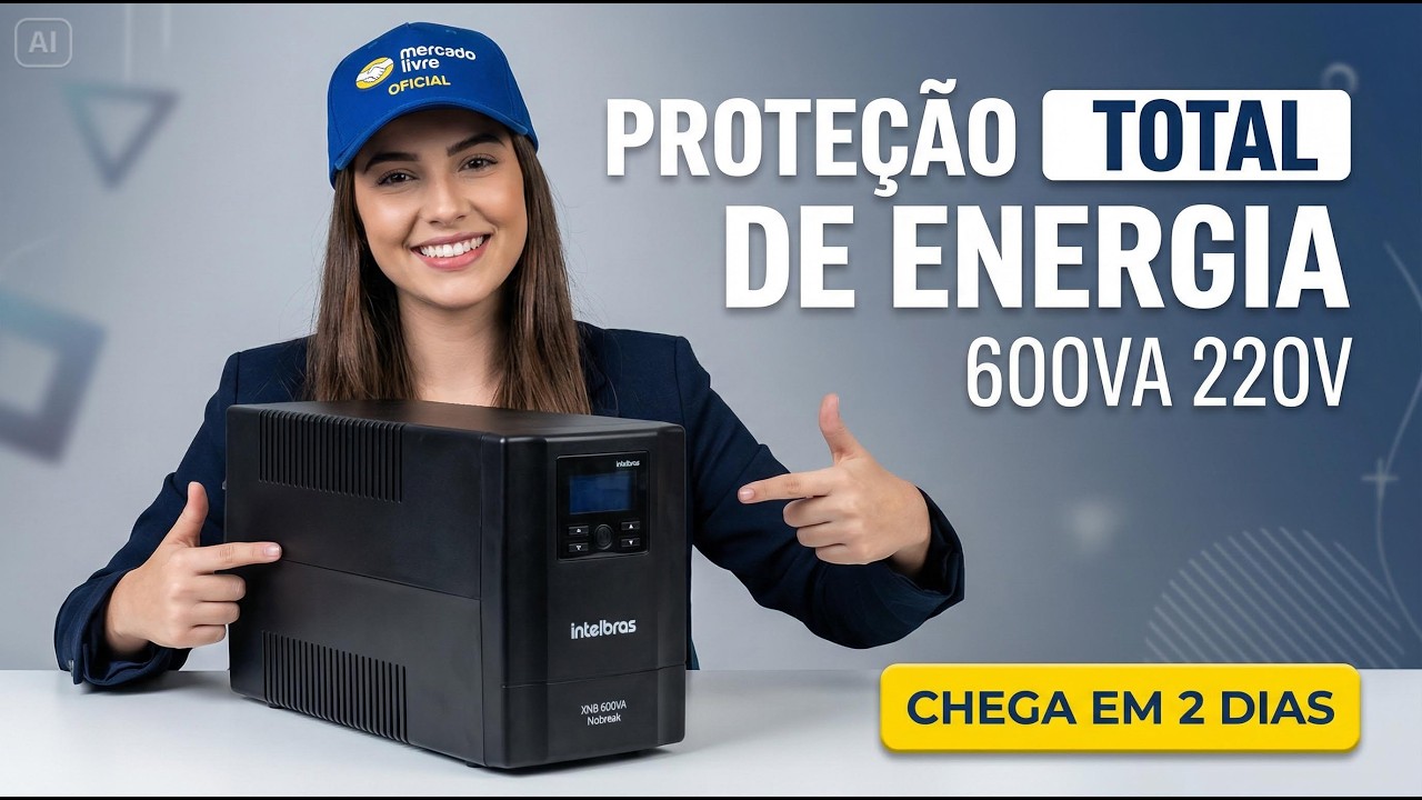 Intelbras XNB 600VA Nobreak Interativo 220V proteção de energia para computadores TVs e eletrônicos