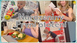 Narozeniny, první otočení na bříško | Vlog