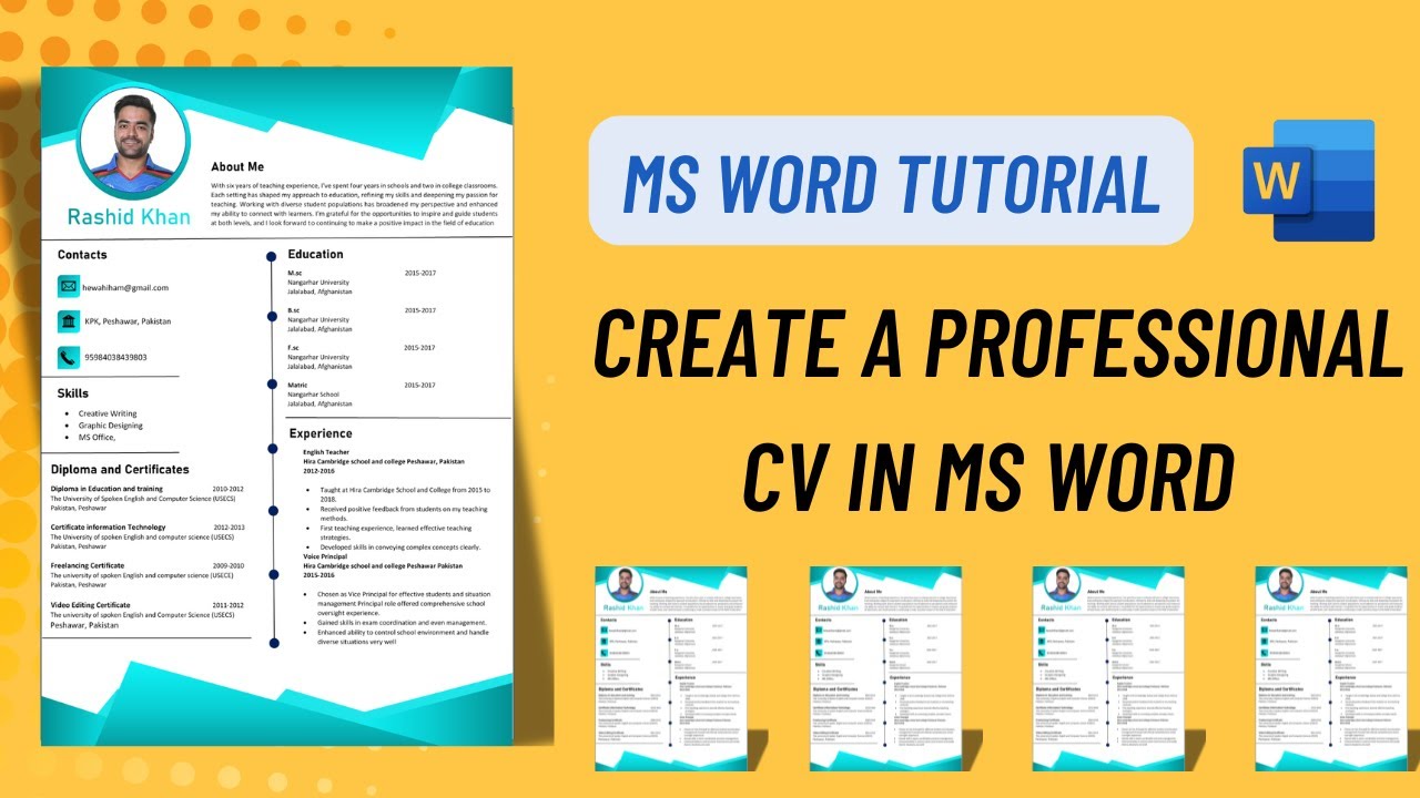 Professional CV Design in MS Word | 2025
