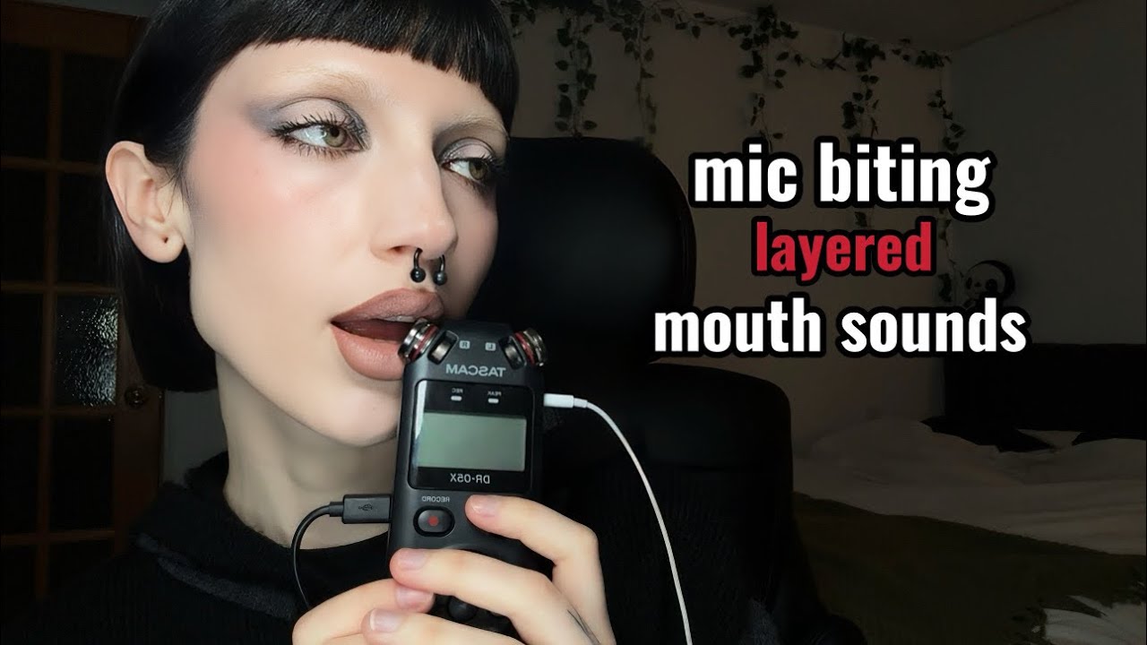 Mic Biting LAYERED with Mouth Sounds *no talking* ASMR