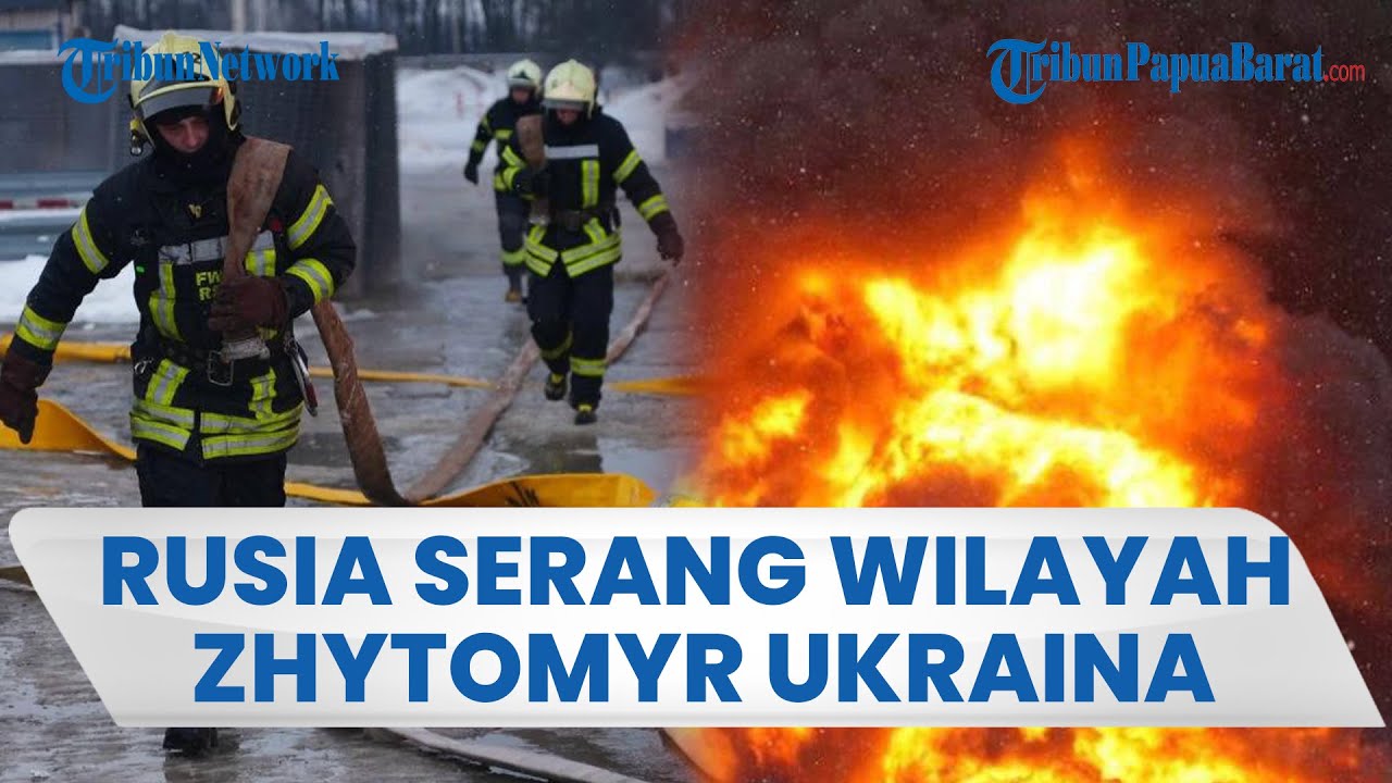 Rusia Serang Infrastruktur di Zhytomyr, Kebakaran di Korosten & Zvyahel, Alarm Udara Berulang