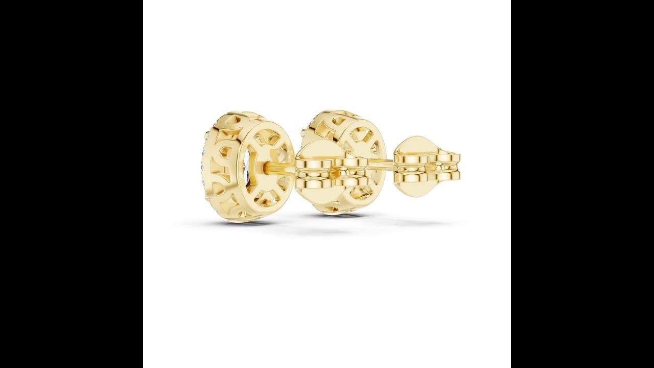 Oval Cut Diamond Halo Stud Earrings