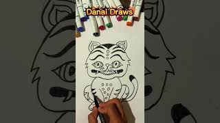 Drawing a Cartoon Tiger | Easy Satisfying Art #shorts #drawing #art