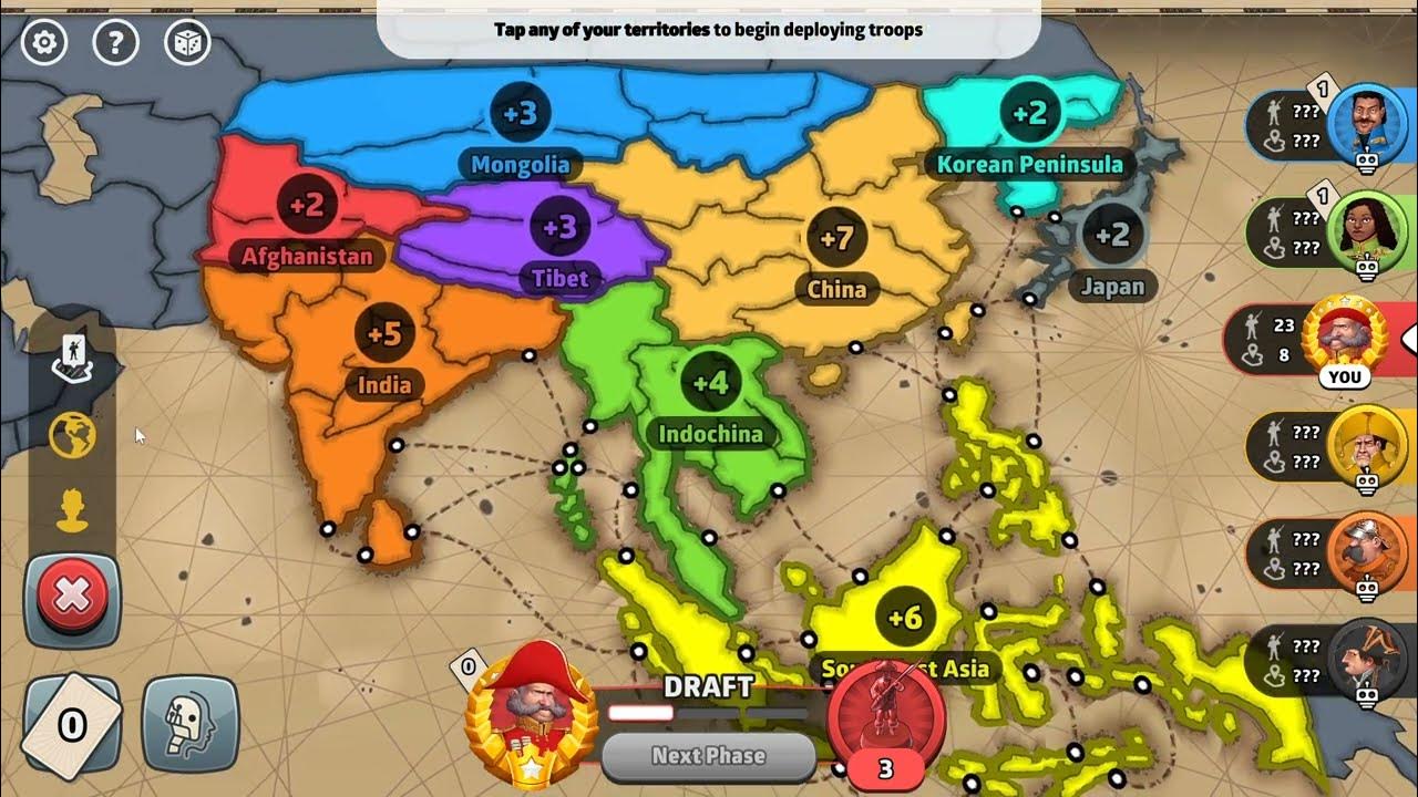 1800s Asia Map True Random Rolls! Risk Global Domination YouTube