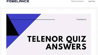 Telenor Quiz Answers Today - Test Your Skills