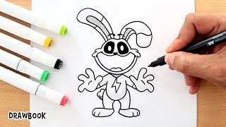 Drawing HOPPY HOPSCOTCH, the green rabbit from the Smiling Critters