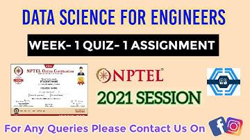Data Science For Engineers | Week 1 Answers 2021 | NPTEL ||