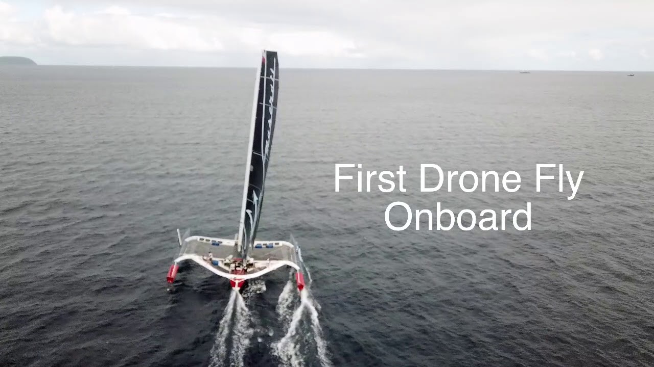 Maserati Multi70 - First drone fly onboard