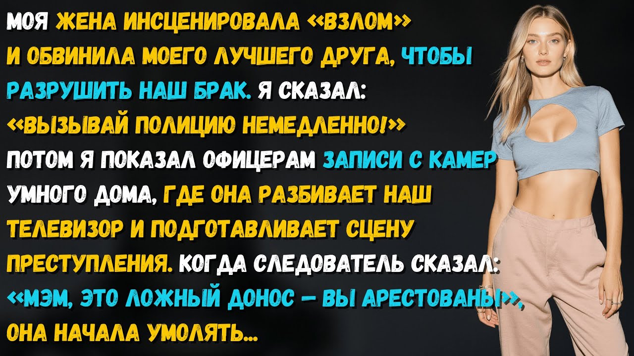 Жена инсценировала «взлом» и обвинила моего лучшего друга — но следователь сказал: «Вы арестованы!»