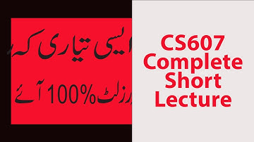 CS607 Artificial Intelligent Short Lecture 1 to 3 Complete Preparation 2023