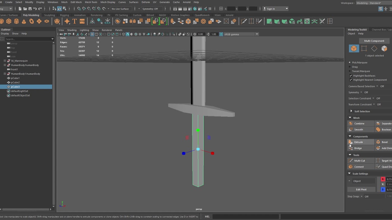 Making a sword only using cubes in Maya. Part 1 - YouTube