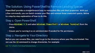How to Use PowerShell to Remove Spaces from the Beginning of a Filename